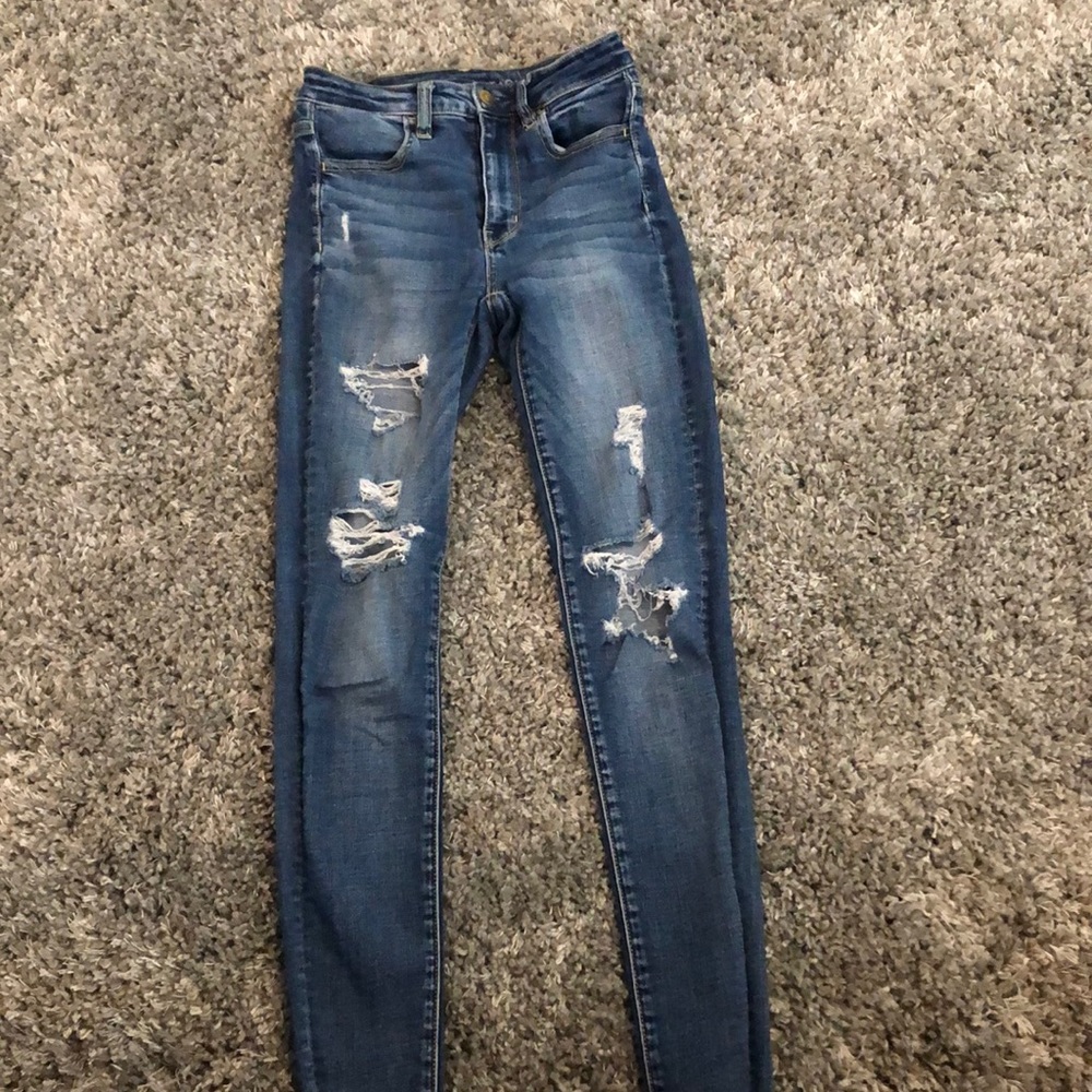 American Eagle Full Length Distressed Skinny Jeans